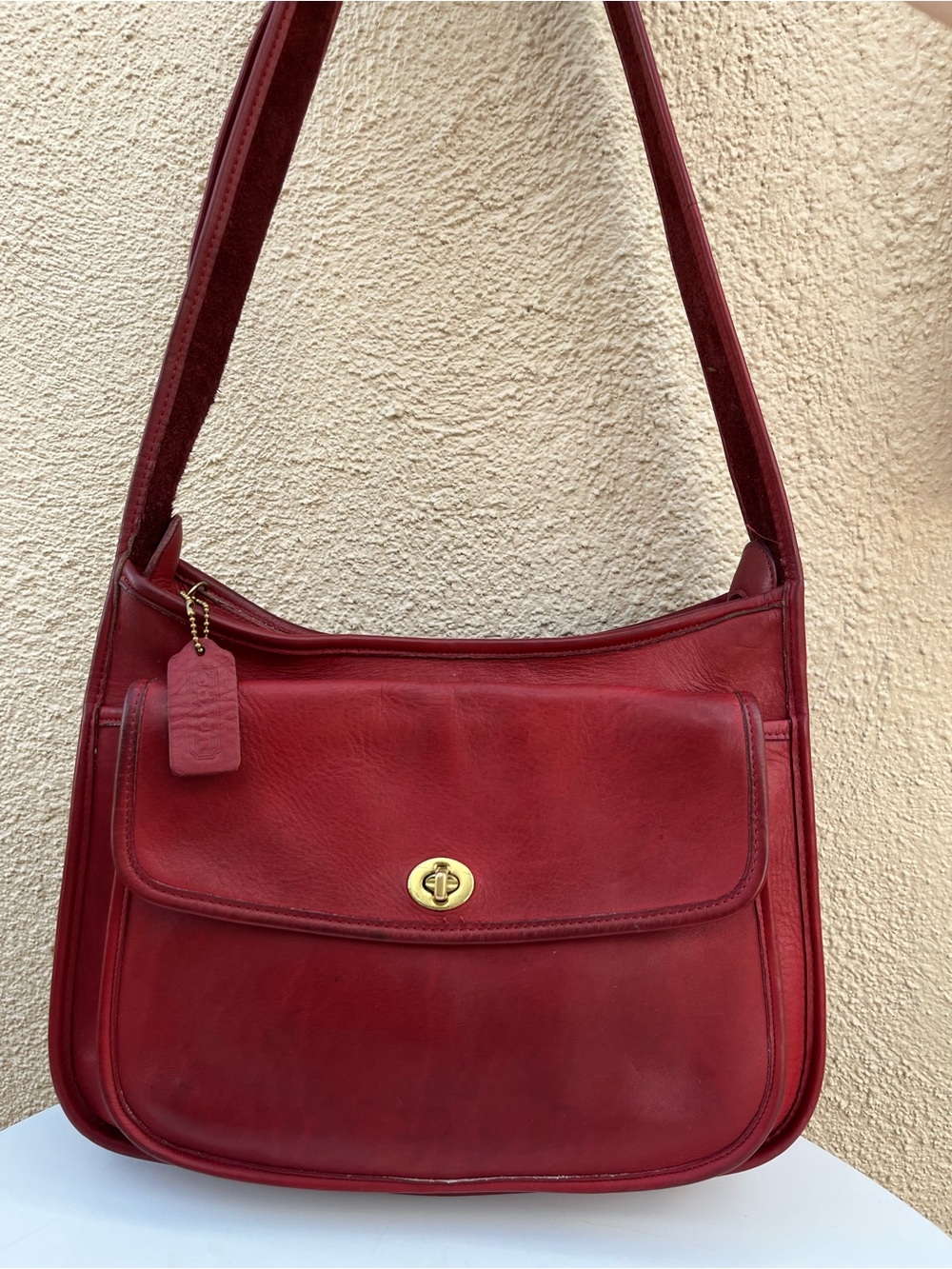 Vintage COACH Red Taft Messenger Bag 9980 Made In 1995